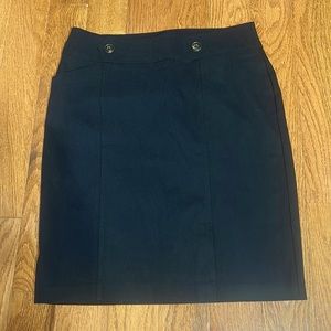 REITMAN PETITE BLACK MINI SKIRT TWO FRONT POCKETS FRONT SLIT PENCIL SKIRT M